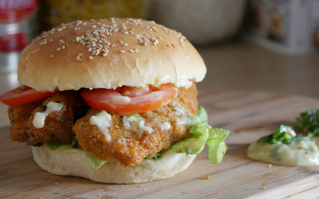 Burger Poulet pané et sa Mayonnaise aux herbes